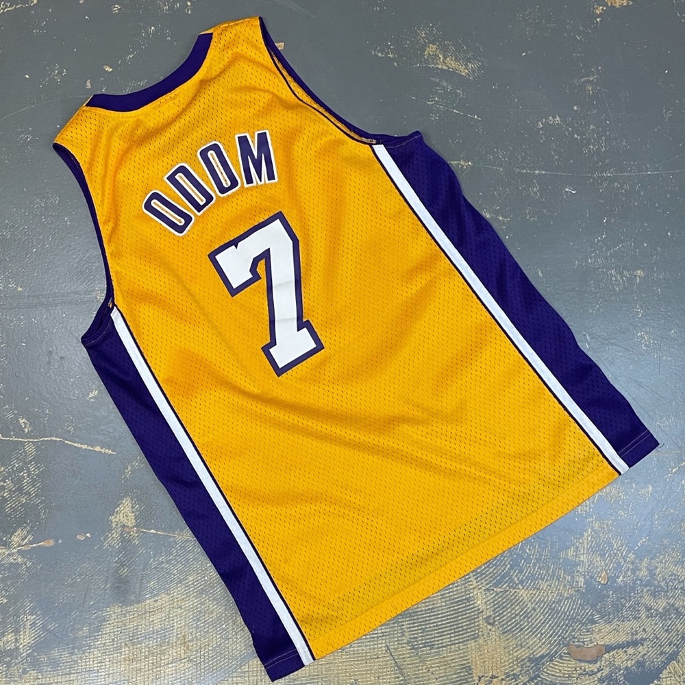 Adidas Lamar Odom Los Angeles Lakers Jersey Yellow 7 Swingman NBA Stitched